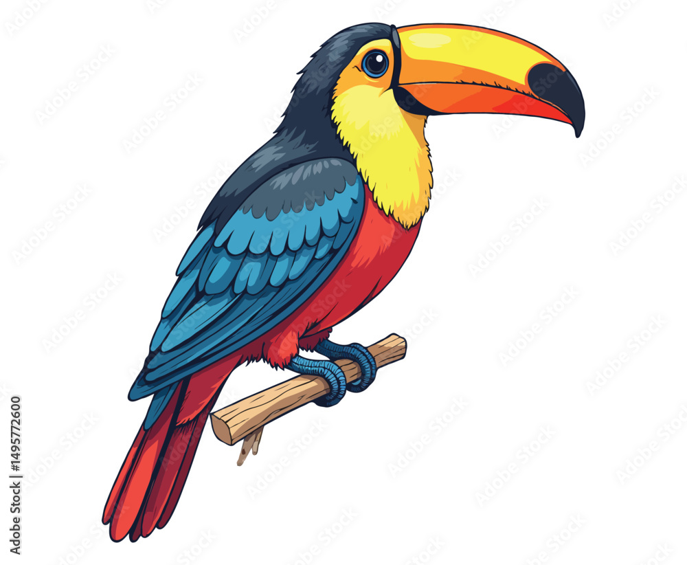 Fototapeta premium colorful toucan on a white background