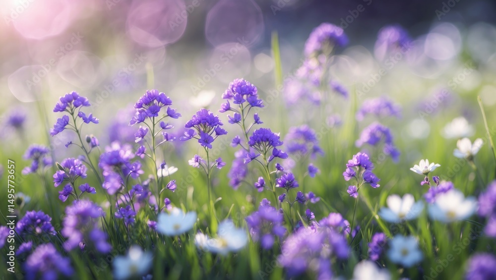 Naklejka premium Charming abstract scenery with floral elements. Gentle focus picture