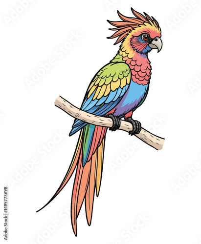 Cute Quetzal color on a white background