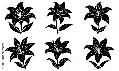 Easter Lily Silhouette vector