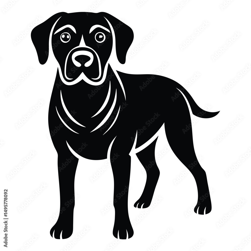 Labrador retriever dog silhouette vector Labrador retriever dog silhouette vector