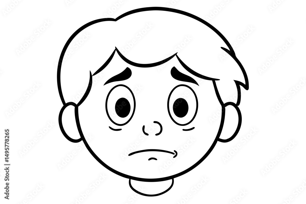 Cute Sad Cartoon Faces in a Row Cute Sad Cartoon Faces in a Row