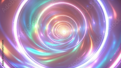 Radiant spiral in an energy flow tunnel.