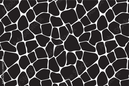 Black and White Giraffe Pattern: Seamless Animal Print Background for Fashion and Wildlife Themes