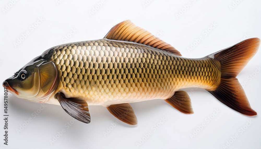 Fototapeta premium carp fish on white background