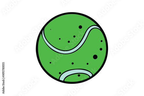 Tennis ball vector illustration white background.