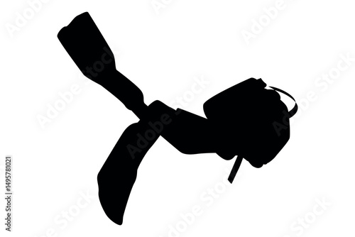 Vector art of Black bicycle shifter silhouette isolated on white background