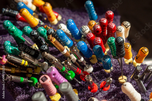 endodontic files in the holder 