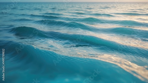 Fototapeta Naklejka Na Ścianę i Meble -  Serene blue ocean and soothing wavy waters