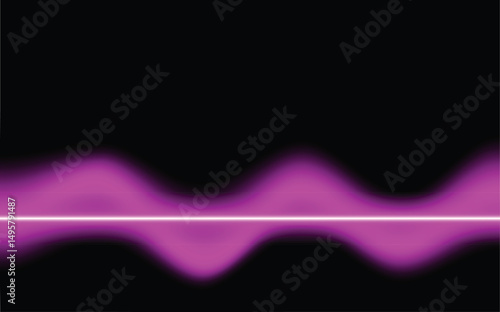 Abstract glowing ring on a dark gradient mesh background. Futuristic vector illustration with a neon-style straight shape
