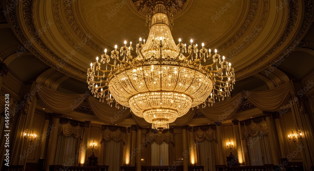 Obraz premium Grand Chandelier in Elegant Room - Architecture Photo