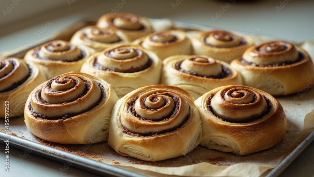 Fototapeta premium Baking Pastry Cinnamon Buns