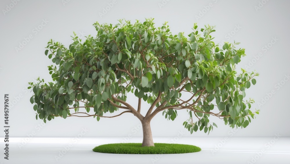 Fototapeta premium Eucalyptus tree displayed on a white background, with clipping paths for landscaping design.