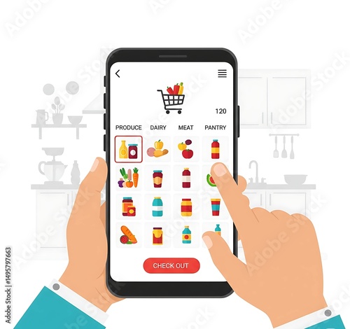 Streamlined Mobile Grocery Shopping Effortless Ordering and Checkout Experience