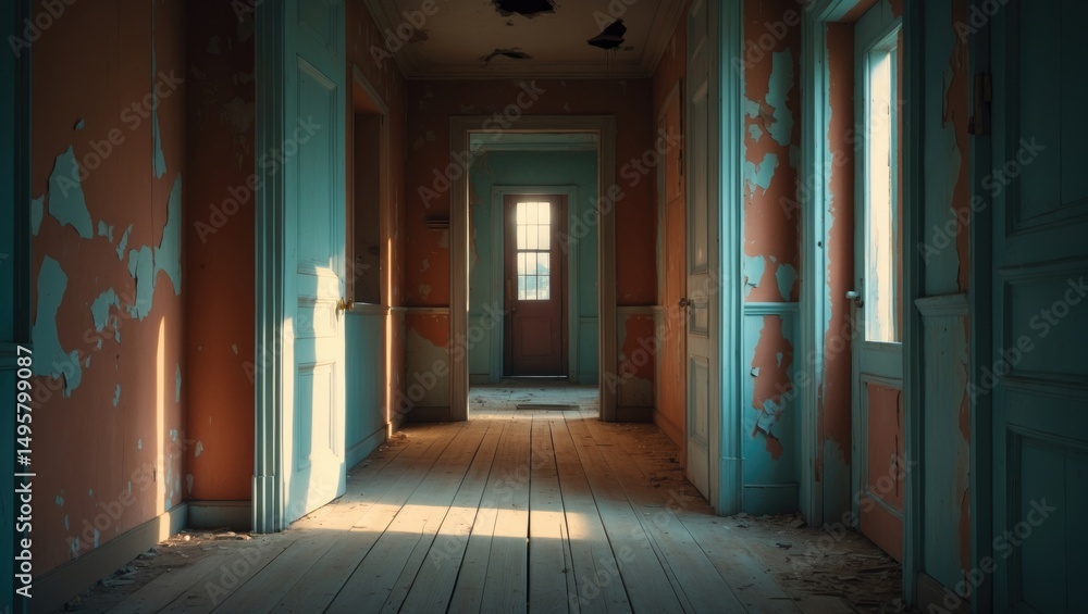 Obraz premium Forsaken hallway of a dwelling
