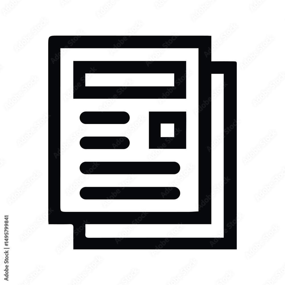 Document Paper Icon. Document File copy illustration. Form or Report Page. Document Paper Icon. Document File copy illustration. Form or Report Page.