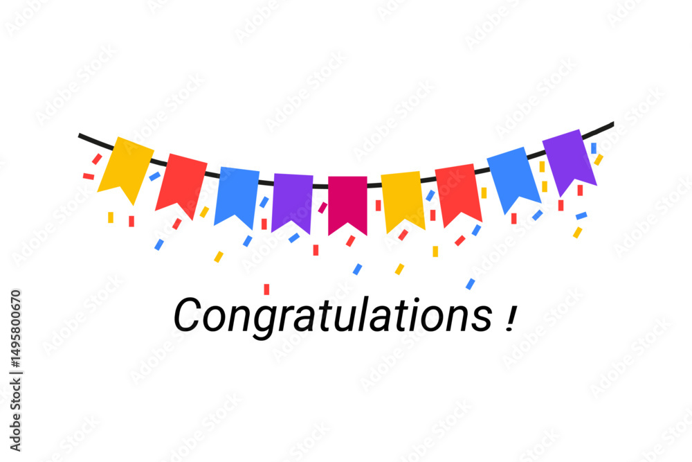 Obraz premium Celebration Banner with Congratulations Message