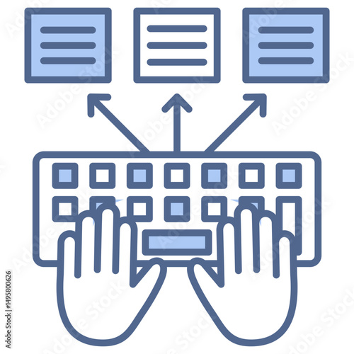 Predictive Typing Blue Icon