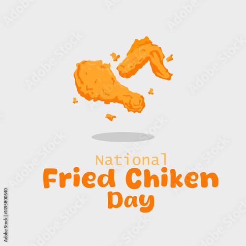 vector graphic of National Fried Chicken Day, ideal for National Fried Chicken Day celebration.