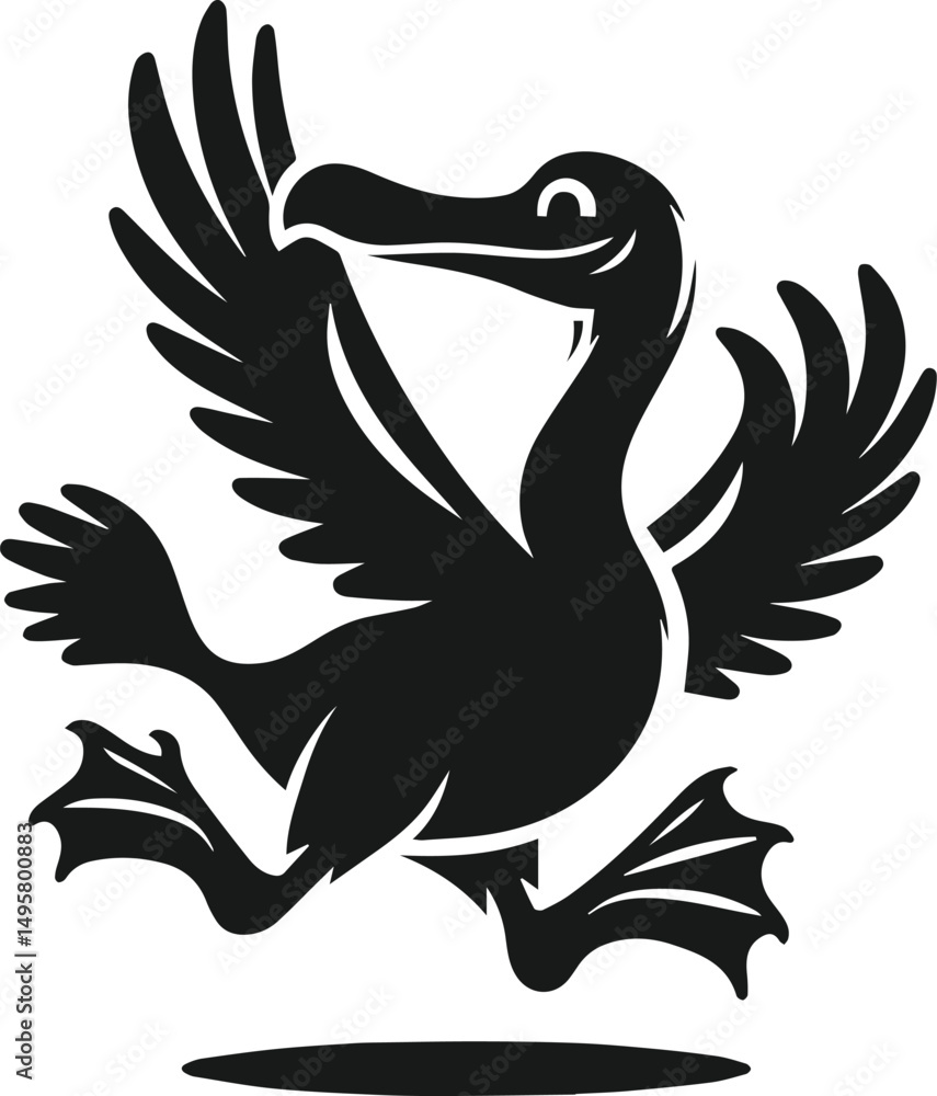 Fototapeta premium Dodo bird vector drawing animal silhouette