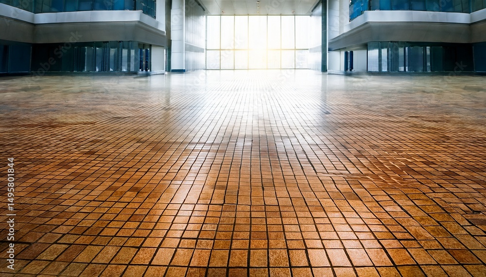 Obraz premium bright floor tiles going into perspective