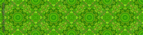 Abstract bohemian wide mandala flower pattern background