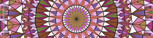 Polygonal dynamic abstract circular tile mosaic mandala background