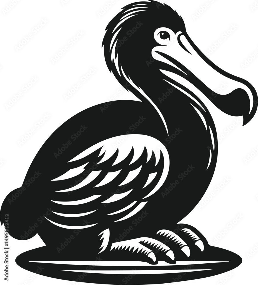 Fototapeta premium Dodo bird vector drawing animal silhouette