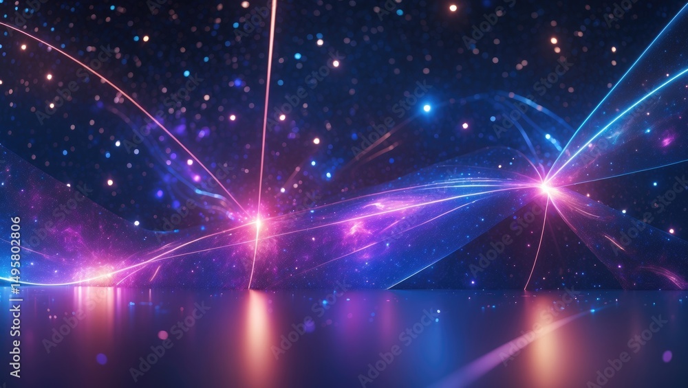 Fototapeta premium A cosmic-themed digital wallpaper with laser lights would be visually appealing.