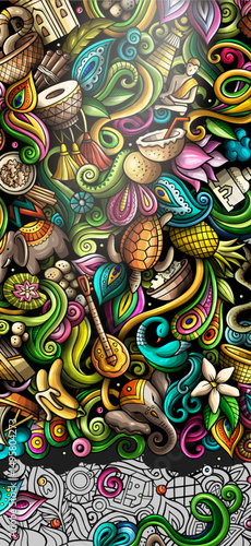 Wallpaper Mural India hand drawn doodle banner. Cartoon detailed flyer. Torontodigital.ca