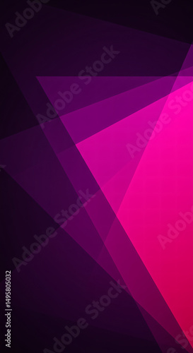 Abstract background with overlapping triangles in pink and purple gradient creating a modern and vibrant design