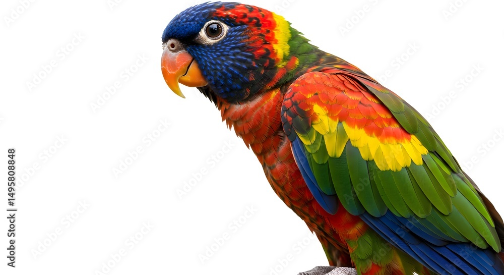 Obraz premium Vibrant Rainbow Lorikeet Parrot Colorful Bird Photo