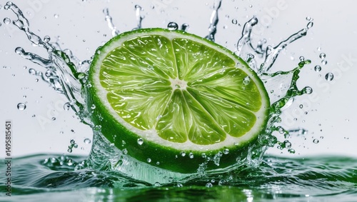 Splash background featuring lime and cucumber