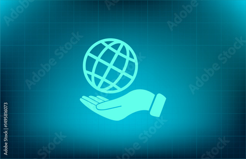 Vector icon on a blue background with a gradient