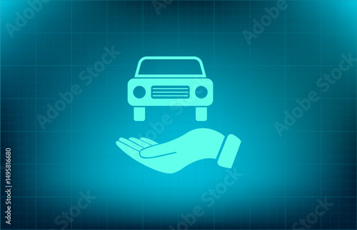 Vector icon on a blue background with a gradient