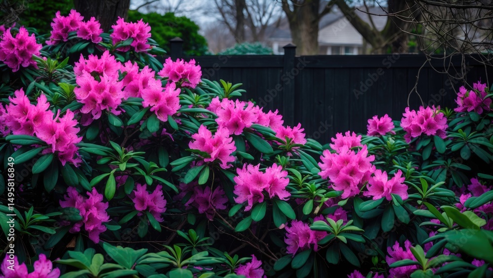 Blooming azalea bush with flowers Blooming azalea bush with flowers