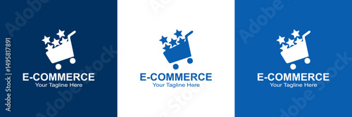 Trolley with Stars Logo – E-Commerce Cart Overloaded with 5-Star Quality
