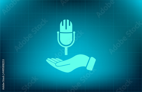 Vector icon on a blue background with a gradient
