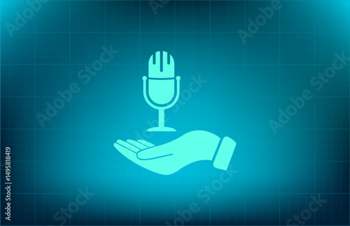 Vector icon on a blue background with a gradient