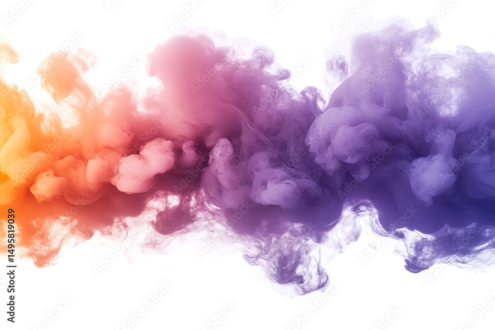 Fototapeta premium The Mesmerizing Dance of Colorful Smoke A Delicate Balance of Light and Shadow