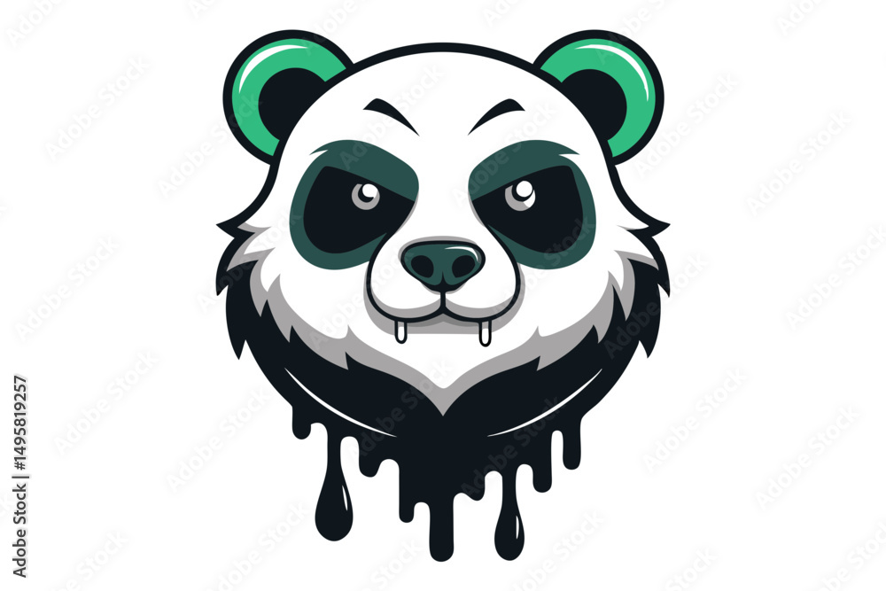 Fantasy panda face in artistic tattoo vector Fantasy panda face in artistic tattoo vector