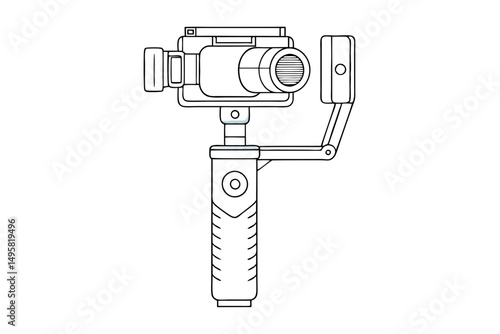 Modern gimbal stabilizer graphic for camera equipment