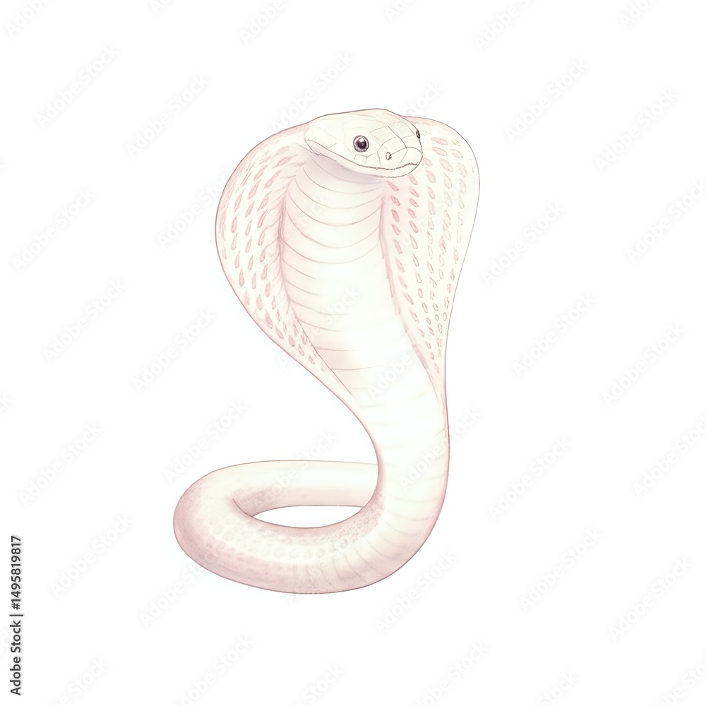 Fototapeta premium Majestic Albino Cobra in Elegant Pose