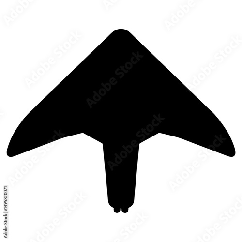 A stylized silhouette of a hang glider soaring through the sky design