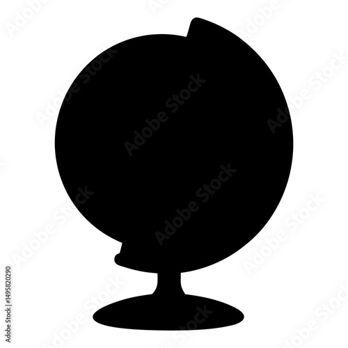 Silhouette of a globe on a stand, representing geography and education