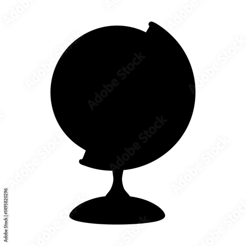 Silhouette of a globe on a stand, representing world, geography and education