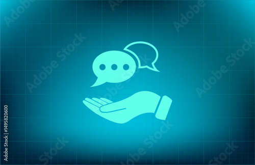 Vector icon on a blue background with a gradient