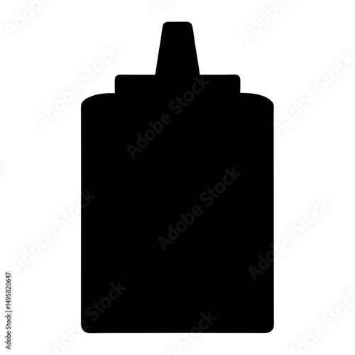 Black silhouette of a sauce bottle, possibly ketchup, mustard, or mayonnaise