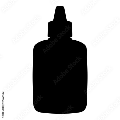 Black silhouette of a dropper bottle commonly used for eye drops