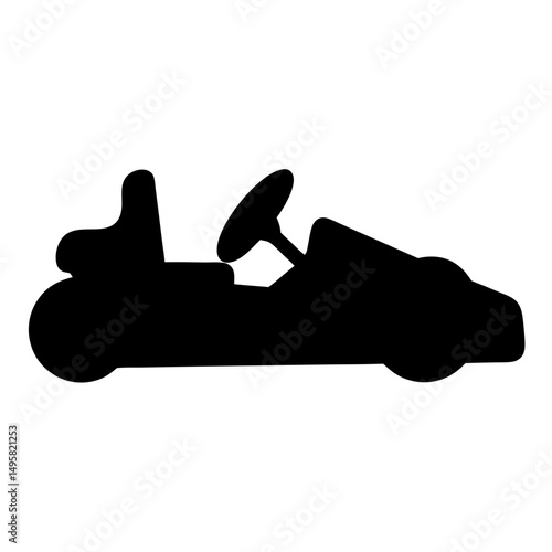 Silhouette of a retro style gokart providing a simple and minimalist design